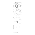 Uvrtni senzor sa vratnom cevi G1/2″ sa B-glavom do 600°C - Slika 2