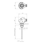 Uvrtni senzor G1/2″ MA glava do 400°C uklj. termopar tip K, J - Slika 2